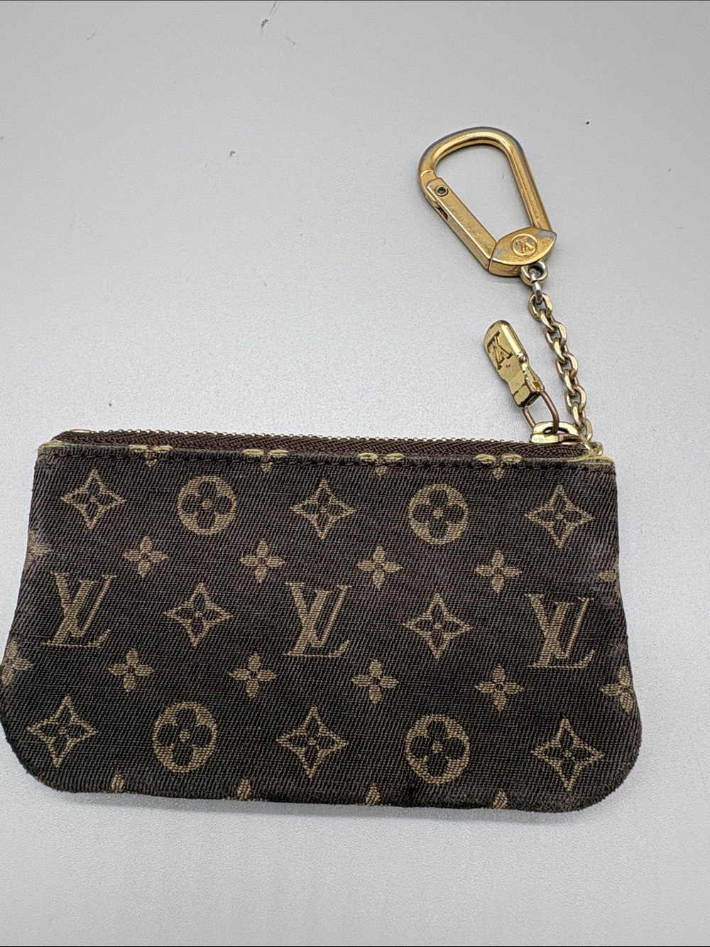Louis Vuitton Monogram Mini Lin Pochette Cles Key Pouch Coin Purse